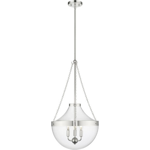 Clarra 3 Light 15.7 inch Polished Nickel Indoor Pendant Ceiling Light